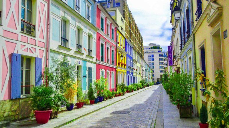 One of the most colorful streets, Rue Crémieux, Paris