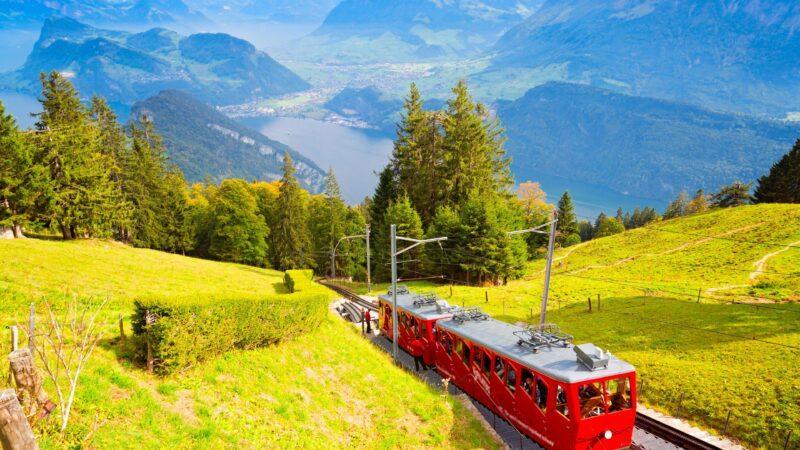 Cogwheel train to Mount Pilatus, Switzerland