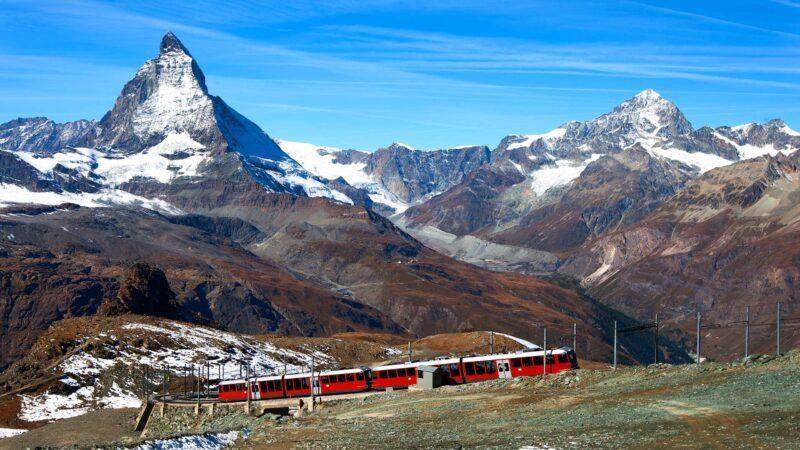 Gornegrat railway with a view to Matterhorn