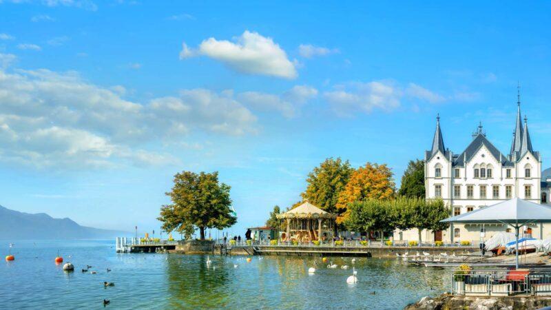 Geneva Lake in Vevey, Switzerland