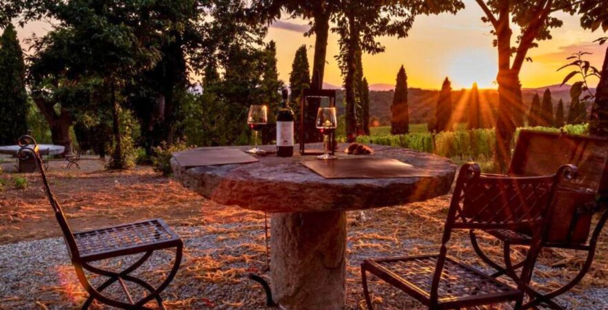 Sunset at Villa le Prata, a remarkable place in the Tuscan countryside.