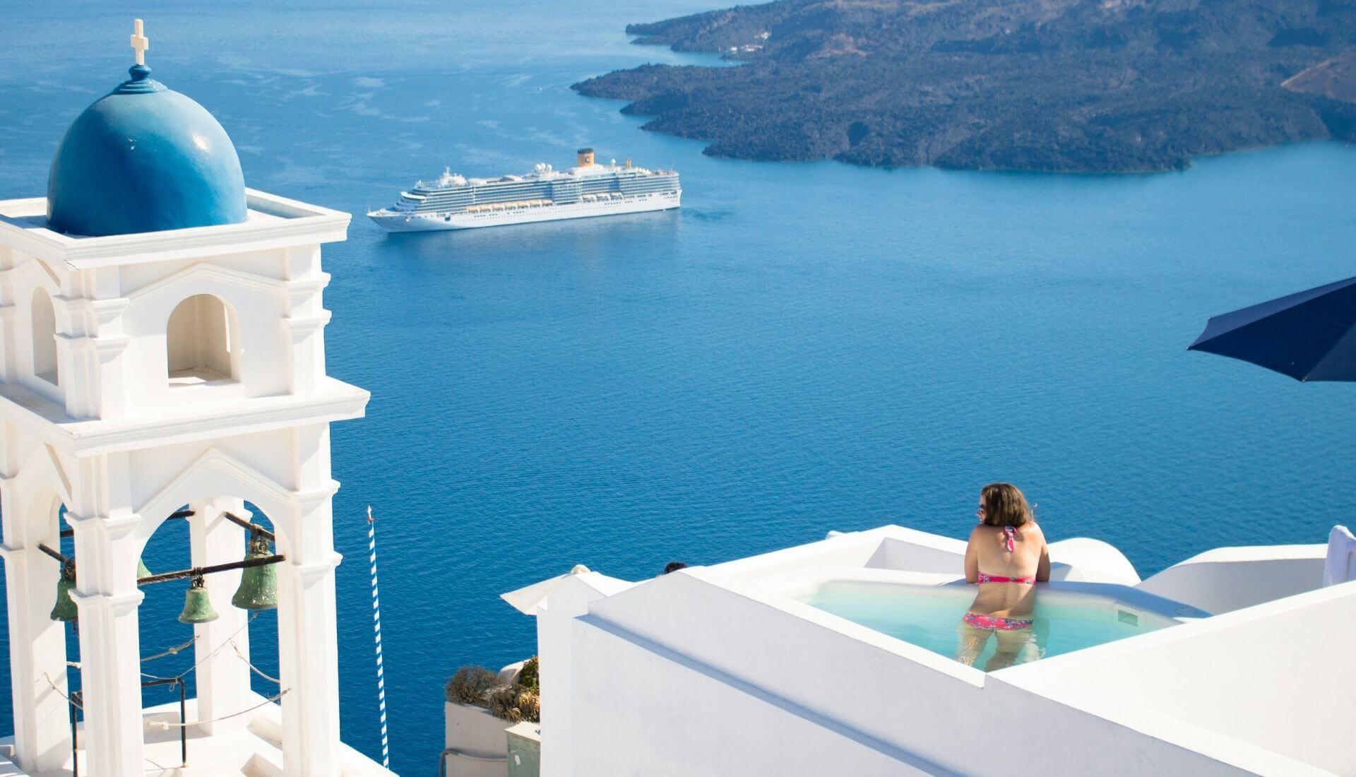 Woman on a private vacation