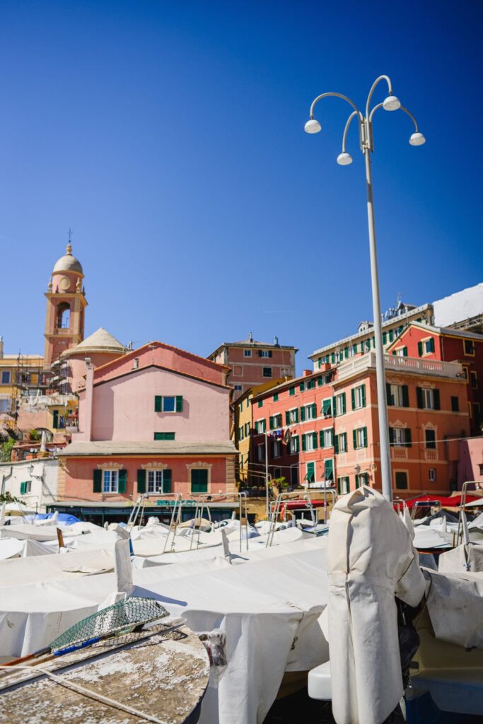 Boccadasse beach in Genoa, Liguria